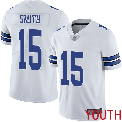 Youth Dallas Cowboys Limited White Devin Smith Road #15 Vapor Untouchable NFL Jersey->youth nfl jersey->Youth Jersey